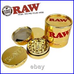 RAW Ethereal 60mm 4 Piece Grinder Gold Plated Stainless Steel Limited Edition Pr