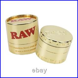 RAW Ethereal 60mm 4 Piece Grinder Gold Plated Stainless Steel Limited Edition Pr