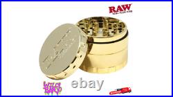 RAW Ethereal Gold Plated Grinder Limited Edition 4-Piece Metal 63mm Tracked UK
