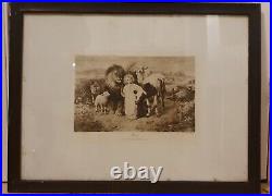 Rare Limited Edition, c1900 Print In Antique Frame of PEACE, by William STRUTT