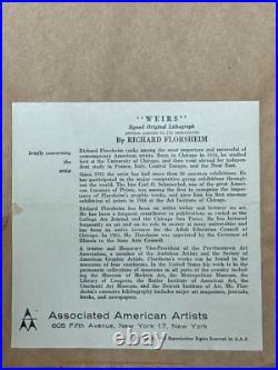 Richard Florsheim Lithograph Weirs AAA Signed, Excellent Condition