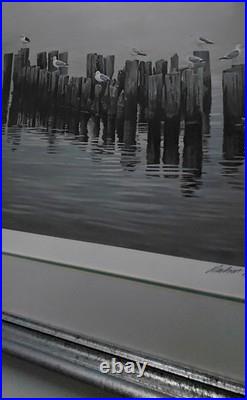 Robert Bateman Signed Limited Ed. Lithograph Seascape Birds Large Framed Art