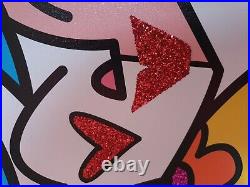 Romero britto art. Limited edition framed hand embellished and signed print