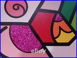 Romero britto art. Limited edition framed hand embellished and signed print