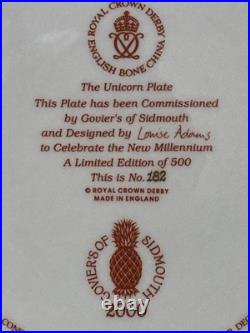 Royal Crown Derby Millennium Unicorn Plate Limited Edition Piece Louise Adams