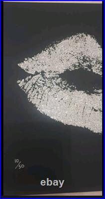 SARA POPE'Kiss' Silver Diamond Dust' Print. Limited Edition. Signed. No. 8