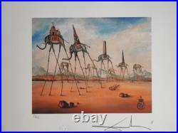 Salvador Dali Hand Signed Lithograph Elephants Giraffe