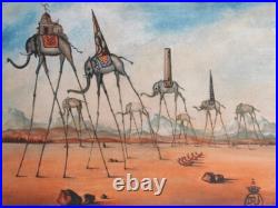 Salvador Dali Hand Signed Lithograph Elephants Giraffe