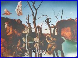 Salvador Dali Signed Lithograph Swans Reflecting Elephants, 1937