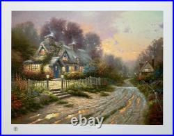 Thomas Kinkade TEACUP COTTAGE Hand Signed Limited Edition Lithograph 18 x 24