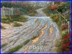 Thomas Kinkade TEACUP COTTAGE Hand Signed Limited Edition Lithograph 18 x 24