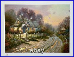 Thomas Kinkade TEACUP COTTAGE Hand Signed Limited Edition Lithograph 18 x 24