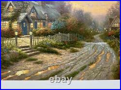 Thomas Kinkade TEACUP COTTAGE Hand Signed Limited Edition Lithograph 18 x 24