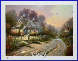 Thomas Kinkade TEACUP COTTAGE Hand Signed Limited Edition Lithograph 18 x 24