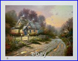 Thomas Kinkade TEACUP COTTAGE Hand Signed Limited Edition Lithograph 18 x 24