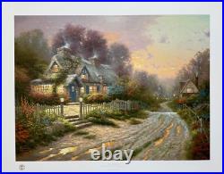 Thomas Kinkade TEACUP COTTAGE Hand Signed Limited Edition Lithograph 18 x 24