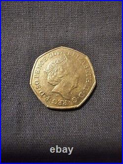 VERY RARE 2017 Benjamin Bunny Beatrix Potter Limited Edition 50p Piece SILVER