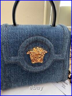 Versace Small La Medusa Tote Bag Blue Limited Edition Rare piece