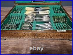 Vintage Harrods Ltd Silversmiths & Cutlers Silver Canteen Set With 57 Pieces