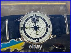 Vintage Watch Molniya Mechanical Wrist Compass Men's Russian Soviet USSR Strap