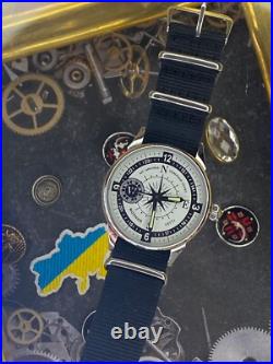 Vintage Watch Molniya Mechanical Wrist Compass Men's Russian Soviet USSR Strap
