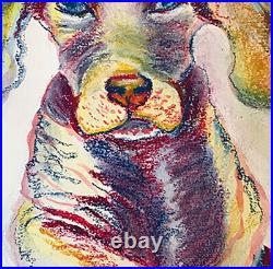 Weimaraner Puppy Dog, 10x12, Watercolor Pastel Painting Print Frame, Signed Art