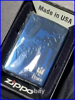 Zippo Peace Acoustic Blue Titan Limited Edition Piece Acoustic Made in 2003 Ra
