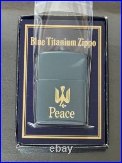 Zippo Peace Blue Titanium Limited Edition Piece 1995 Made Gold Stamped Dead Stoc