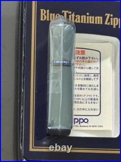 Zippo Peace Blue Titanium Limited Edition Piece 1995 Made Gold Stamped Dead Stoc