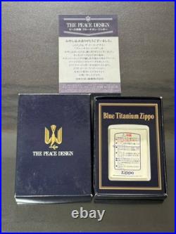 Zippo Peace Blue Titanium Limited Edition Piece 1995 Made Gold Stamped Dead Stoc